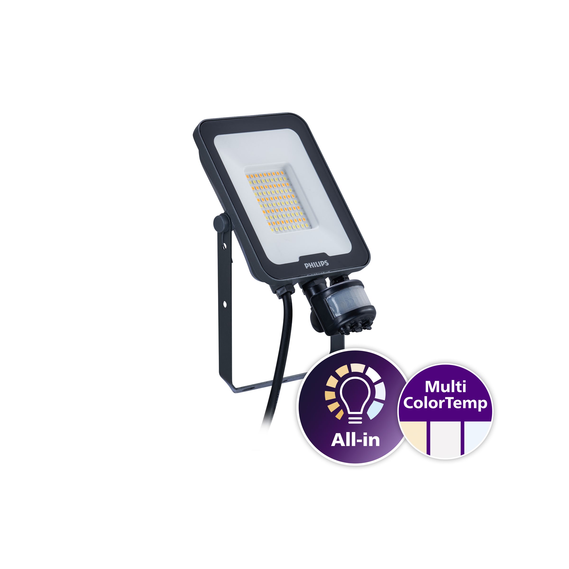 Philips Lighting BVP167 Floodlight, 1 LED, 30 W Grey, 3600 lm, IP65, 240V