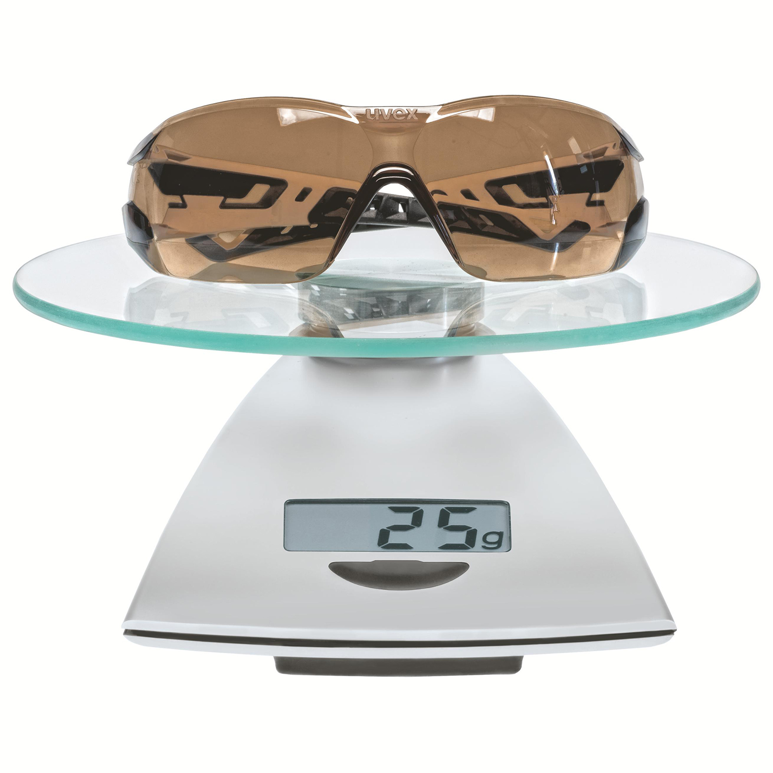 9128223 uvex pheos nxt Safety Glasses, Anti-Scratch, Anti-Fog, Brown, Black, White Polycarbonate Lens, Plastic