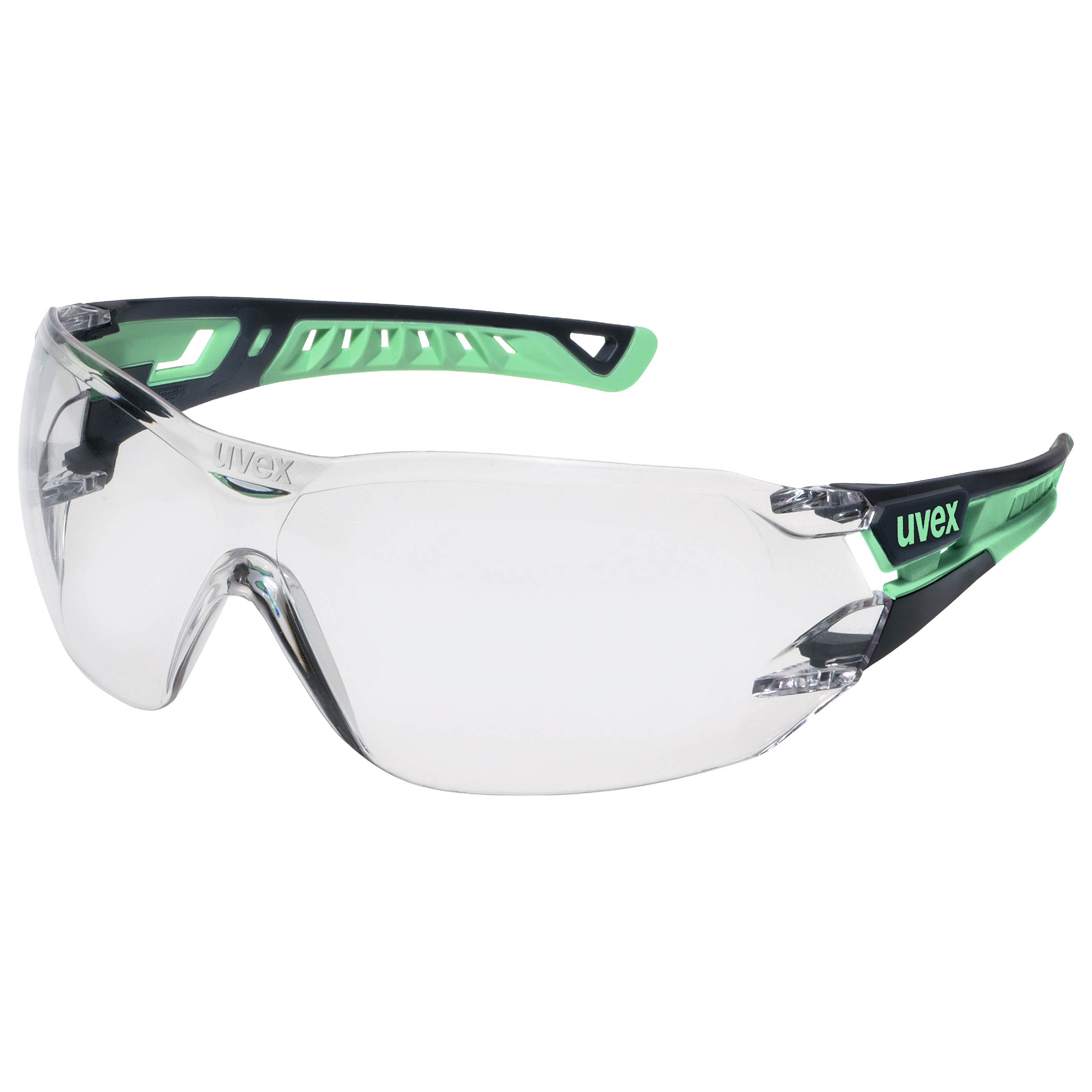 uvex pheos nxt planet Safety Glasses, Anti-Scratch, Anti-Fog, Clear, Anthracite Polycarbonate Lens, Polyamide,