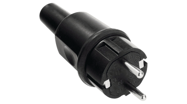 Bachmann Mains Plug Black, 16A, Cable, 250V, Screw