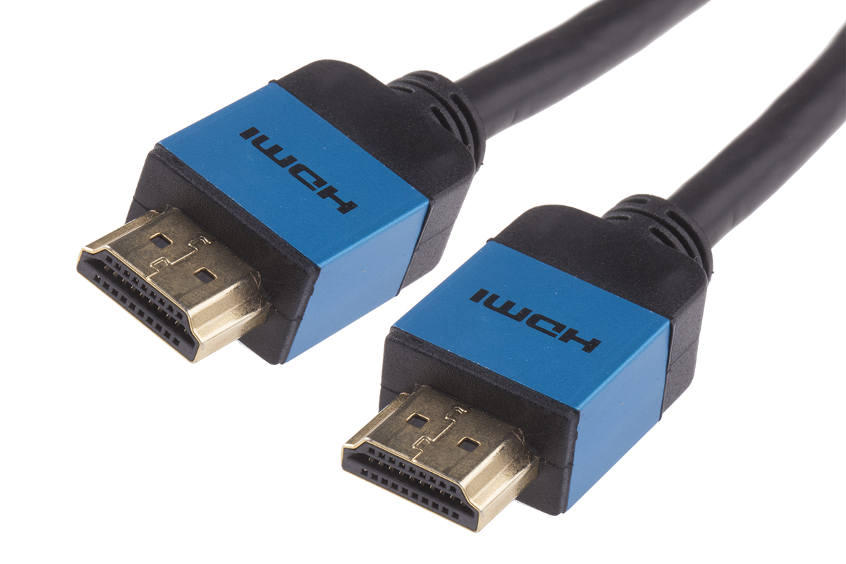 RS PRO, 3 m HDMI Cable, - Male HDMI to Male HDMI, High Speed, Blue