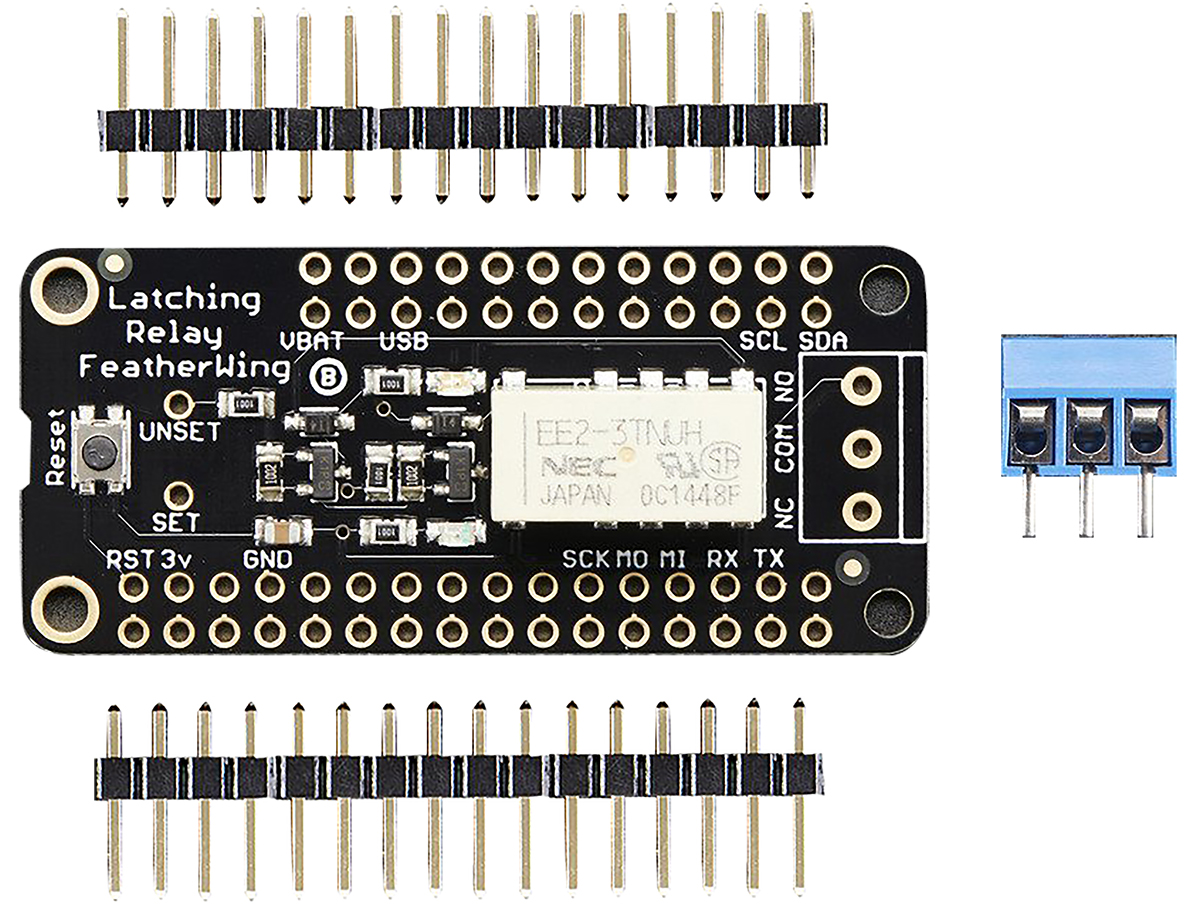 2923 ADAFRUIT INDUSTRIES FeatherWing Latching Relay for Adafruit Feather