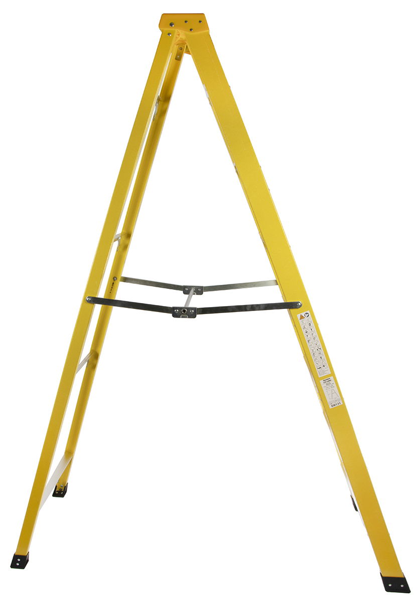 914-3493 RS PRO Glass Reinforced Polyester 10 steps Step Ladder, 2.11cm platform height, 2.8 m open length