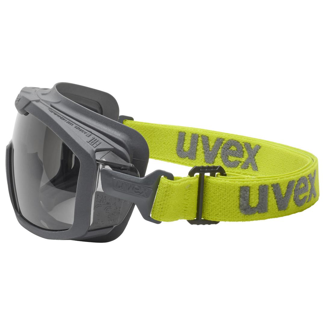 9143283 uvex Uvex i-guard Anti-Fog, Impact Resistant, Anti-Scratch Safety Goggles with Grey Lenses