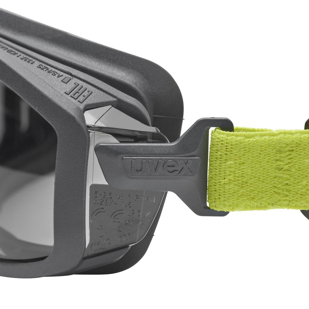 9143283 uvex Uvex i-guard Anti-Fog, Impact Resistant, Anti-Scratch Safety Goggles with Grey Lenses