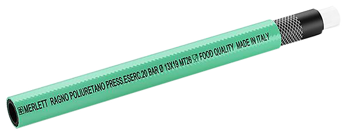Contitech Ragno PU Polyester, Hose Pipe, 8 mm ID, 12 mm OD, Yellow, 60 m