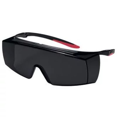 uvex Super F OTG Safety Glasses, Grey, Black Polycarbonate Lens