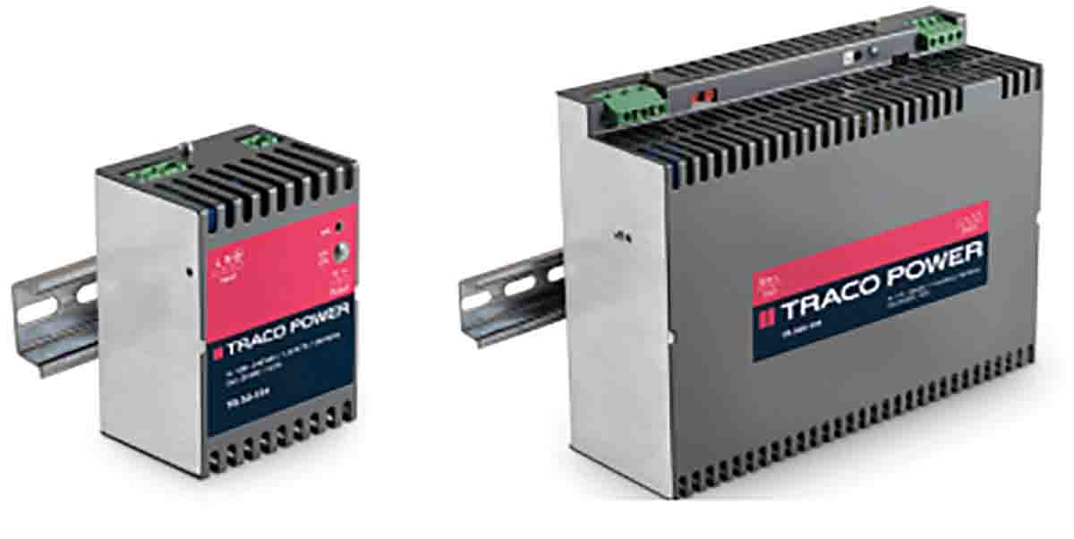 TRACOPOWER TIS Switched Mode DIN Rail Power Supply, 115V ac ac Input, 24V dc dc Output, 24A Output