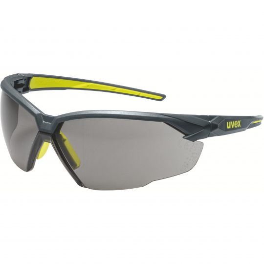 uvex suXXeed Safety Glasses, Resistance to High Speed Particles, Anti-Fog, Anti-Scratch, Impact Resistant, Grey