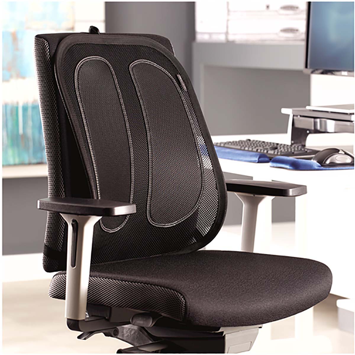 9191301 Fellowes Black Mesh Back Support