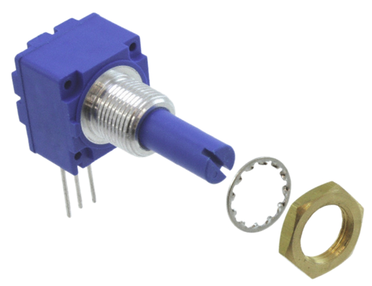 Bourns 91 5 kΩ Rotary Potentiometer 1-Turns 1-Gang Panel Mount, 91R1A-R22-B13L
