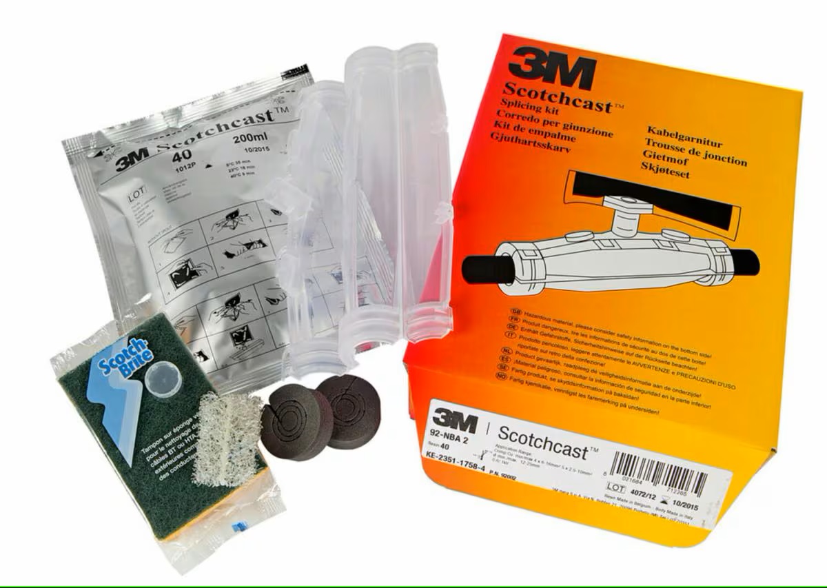 3M Scotchcast Cable Joint Kit Straight Abrasive Sponge, Snap In 5 Core Spacer, Pre Cut Sealing Elements, Scotchcast 40