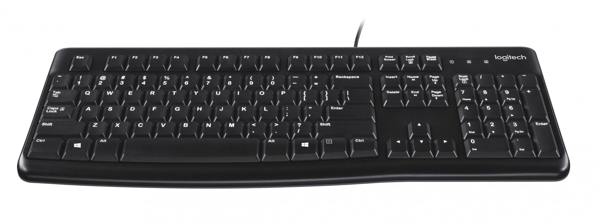 Logitech 920-002479 Wired USB Slimline Keyboard, USB Keyboard, Black