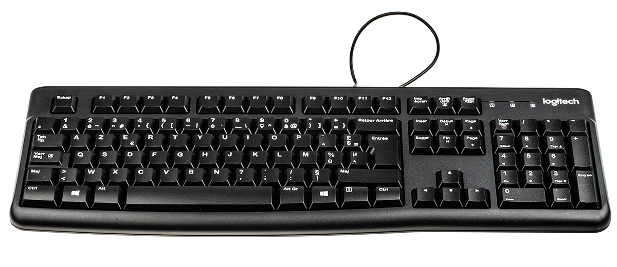Logitech K120 Wired USB Standard Keyboard, AZERTY, Black