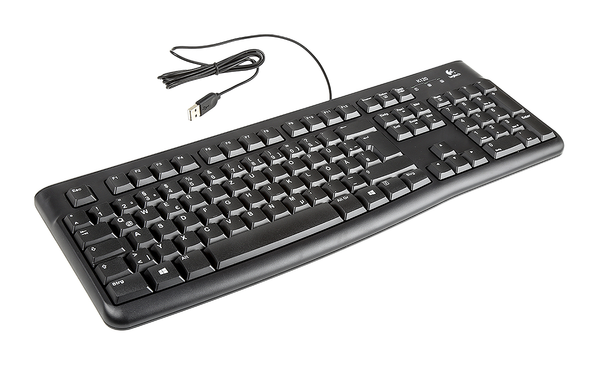 Logitech K120 Wired USB Standard Keyboard, QWERTZ (German), Black