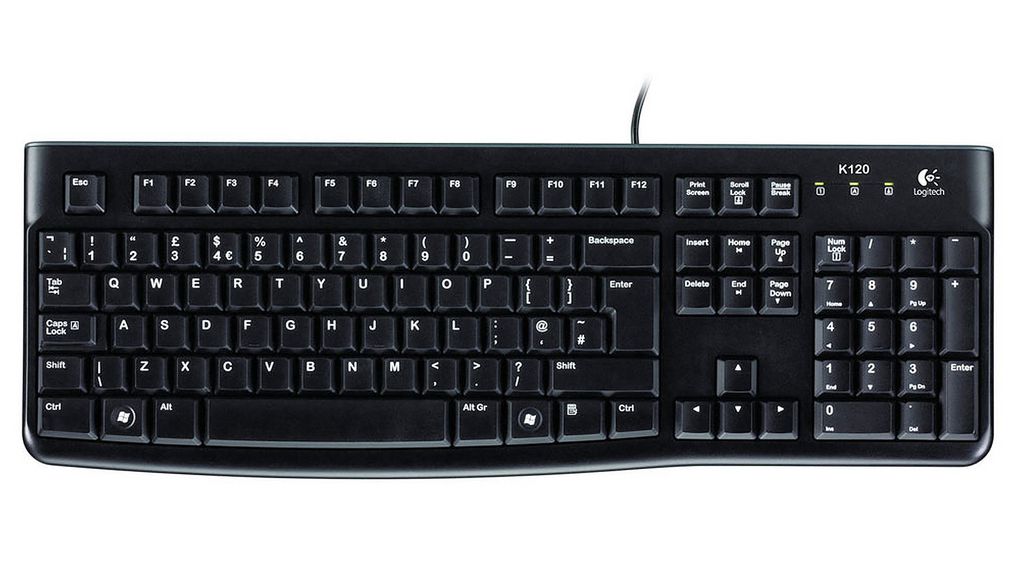 Logitech Keyboard K120 Wired USB Standard Keyboard, QWERTY (Italy), Black