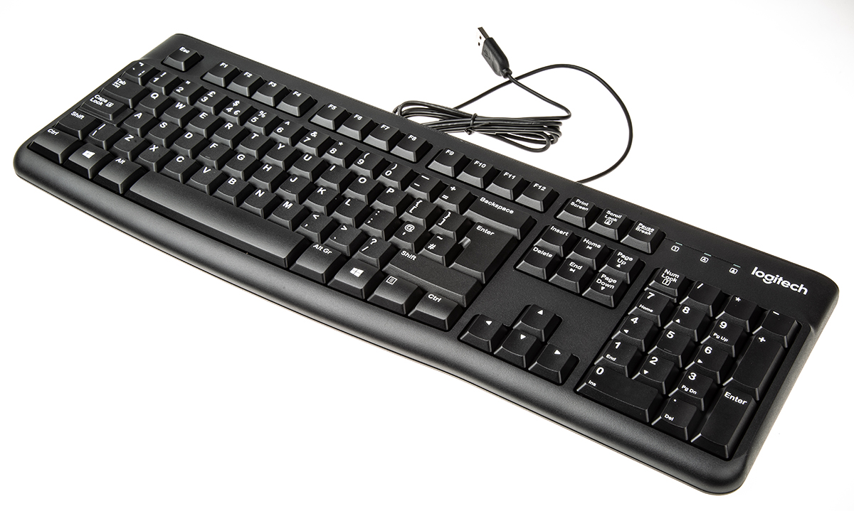 920-002524 Logitech K120 Wired USB Standard Keyboard, QWERTY (UK), Black