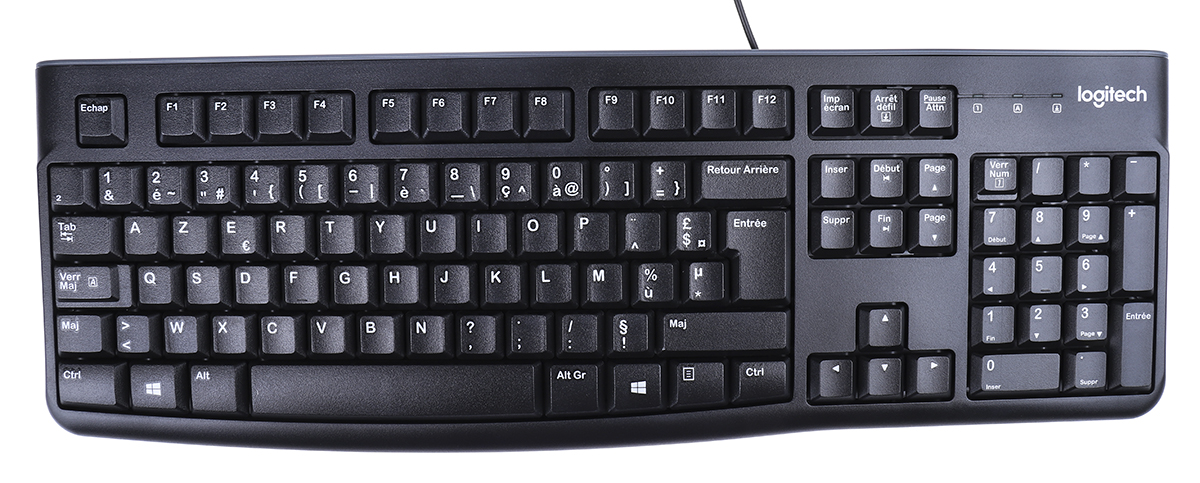 920-002539 Logitech MK120 Wired Standard Keyboard & Mouse Set, AZERTY (France), Black