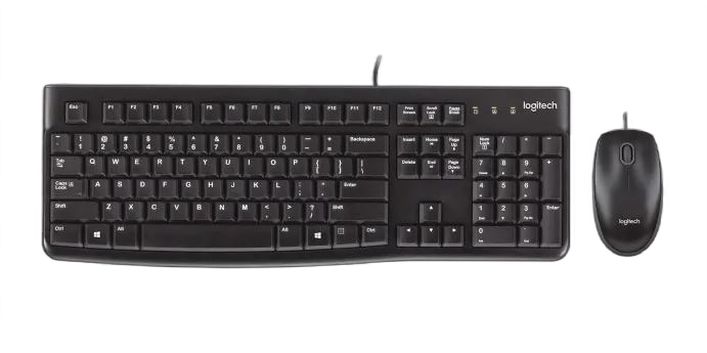 Logitech MK120 Coded Keyboard and Mouse Combo Wired Standard Keyboard & Mouse Set, QWERTY (Italy), Black