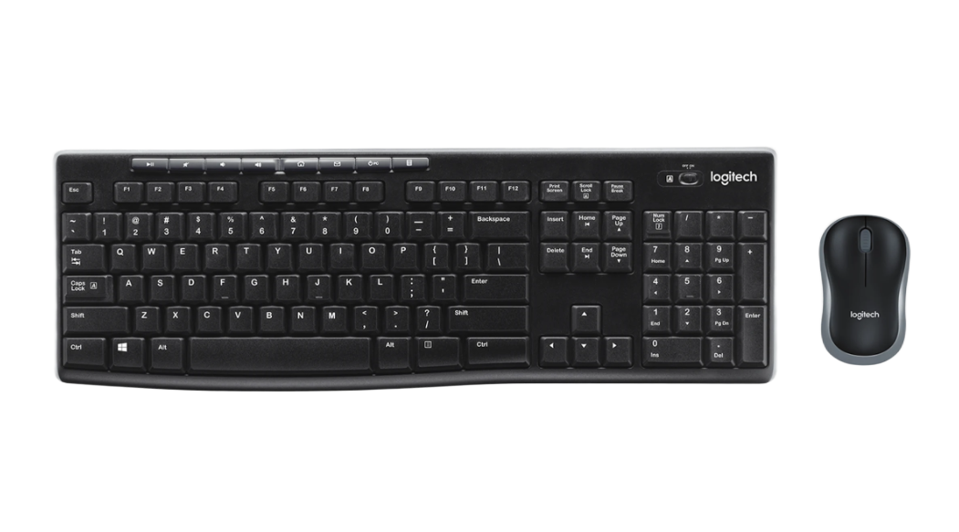 Logitech Wireless Standard Keyboard & Mouse Set, QWERTY (US), Black