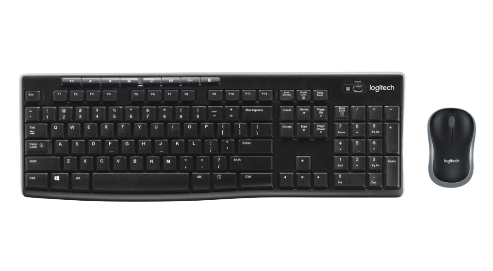 Logitech Wireless Standard Keyboard & Mouse Set, QWERTZ, Black