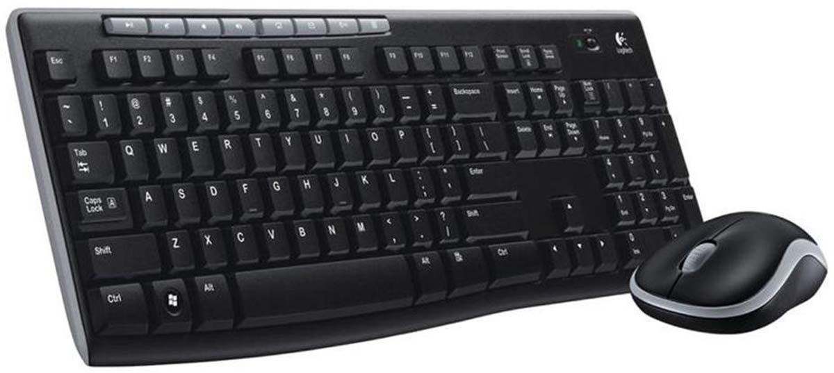 Logitech MK270 Wireless Wireless Compact Keyboard, QWERTY (UK), Keyboard: Black, Grey, Black