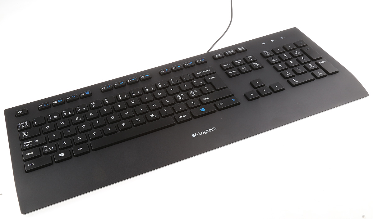 Logitech Wired USB Standard Keyboard, Nordic, Black
