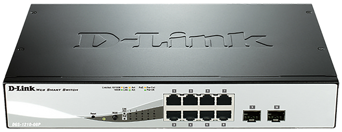 D-Link 10-Port Gigabit Smart Managed PoE Switch, Smart 10 Port Ethernet Switch With PoE