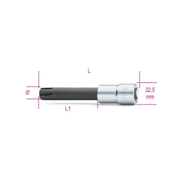 BETA Tri-Wing Screwdriver Bit, 10 mm Tip, 10 mm Tip, Hex Drive 1-Piece, 58 mm Overall