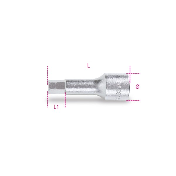 BETA Hex Screwdriver Bit, 12.7 mm Tip, 7 mm Tip, Hex Drive, 75 mm Overall 1-Piece