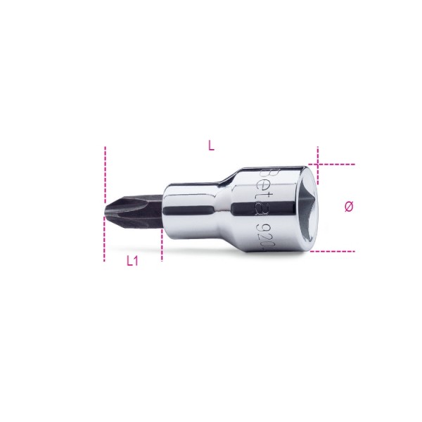 BETA Screwdriver Bit, PH2 Tip, Phillips, Cross Drive, 56 mm Overall