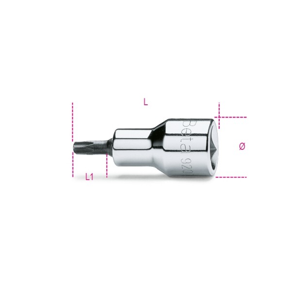 BETA Screwdriver Bit, 12.7 mm Tip, T40 Tip, Torx Drive, 58 mm Overall 1-Piece