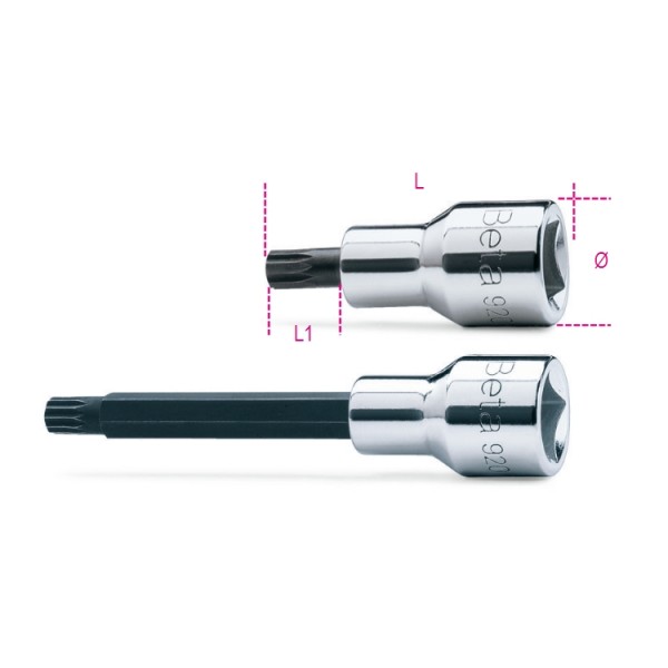 BETA Tri-Wing Screwdriver Bit, 22.5 mm Tip, M5 Tip, Hex Drive 1-Piece, 58 mm Overall
