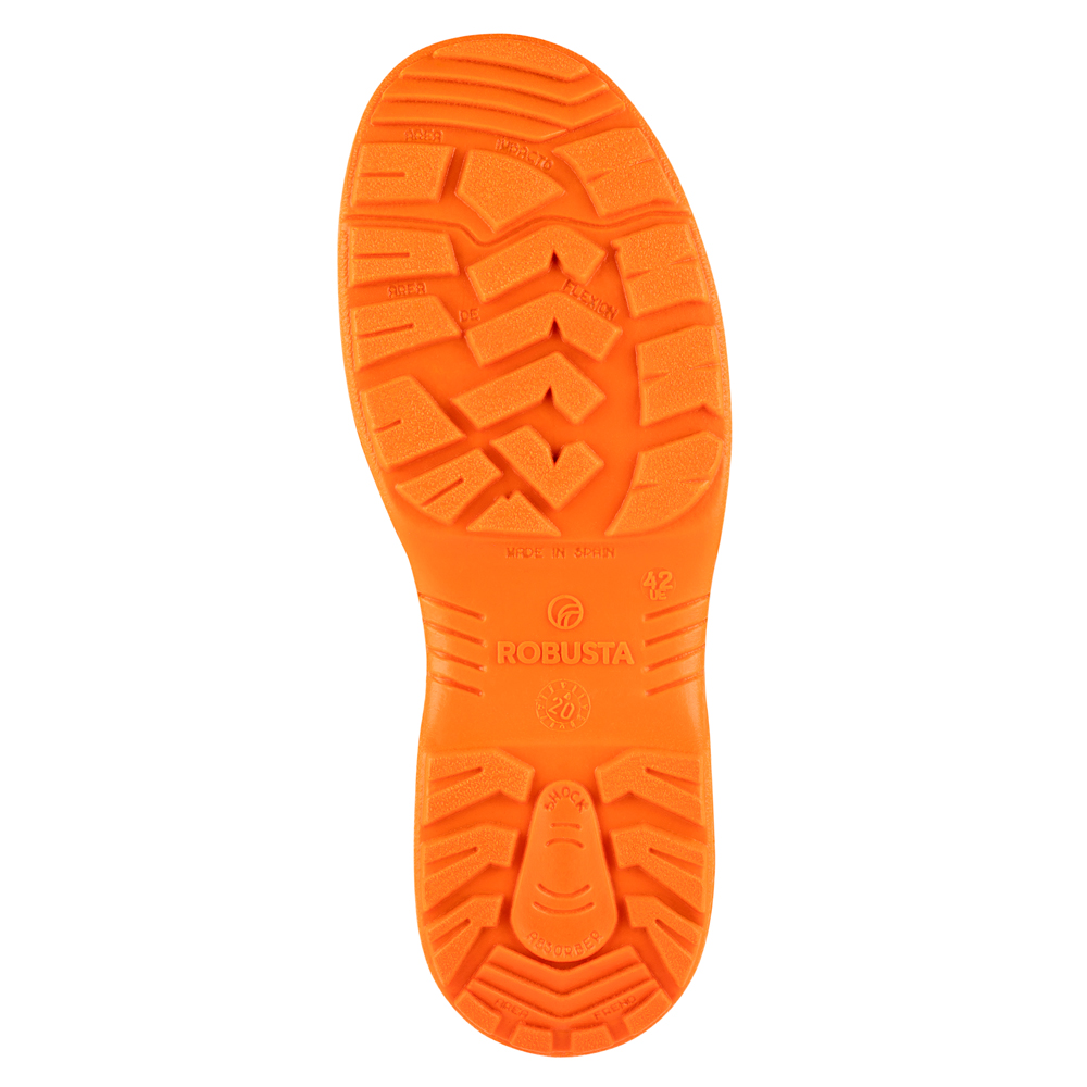 92173-05 Robusta Scientific Footwear 92173 Black, Orange Steel Safety Shoes, UK 5, EU 48