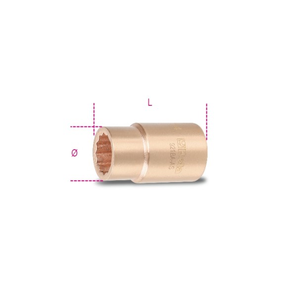 BETA 1/2 in Drive 1 in 12 Point Square, 43mm Overall Length