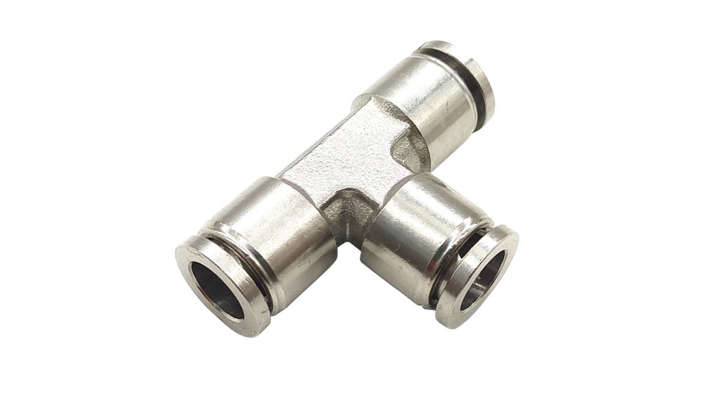 RND RND 425 Series T Fitting, Push In 10 mm to Push In 10 mm, Tube-to-Tube Connection Style, RND 425-00235
