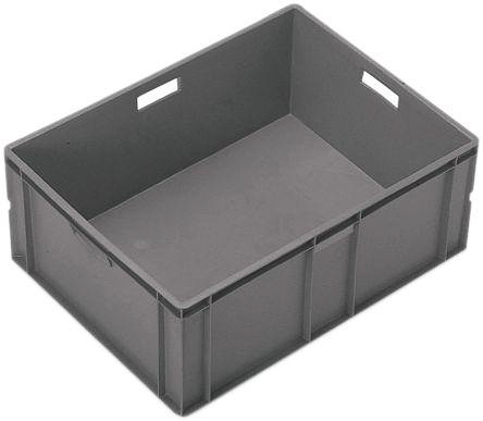 Schoeller Allibert 60L Grey Polyethylene Stacking Container, 319 mm x 600mm x 400 mm