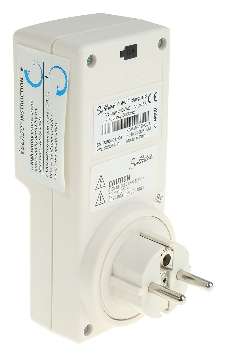 92605100 Sollatek Voltage Switcher 230V ac 6 A, 1380VA, Plug-in