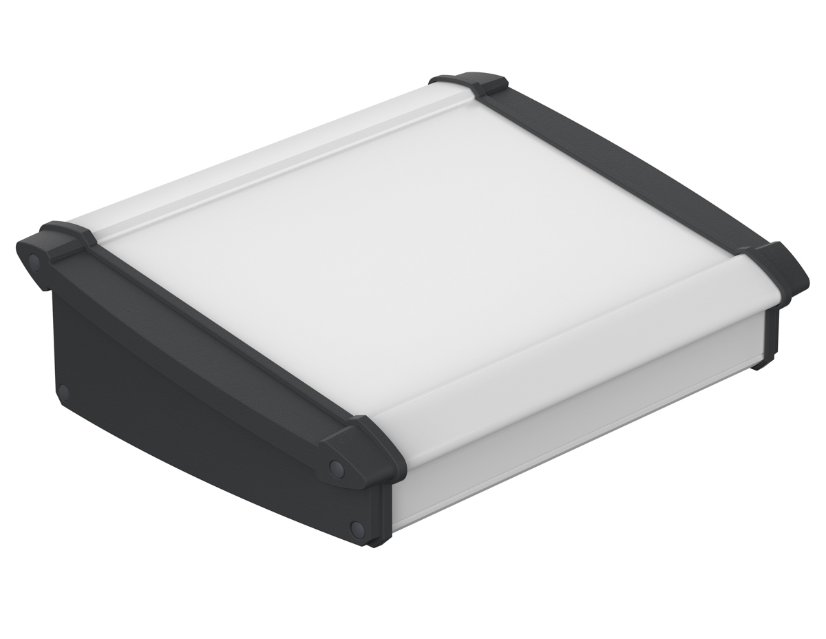 Bopla Alu-Topline Series Natural, Black Aluminium, ABS Desktop Enclosure Sloped Front, 200 mm 68.2 mm, 181.2 mm
