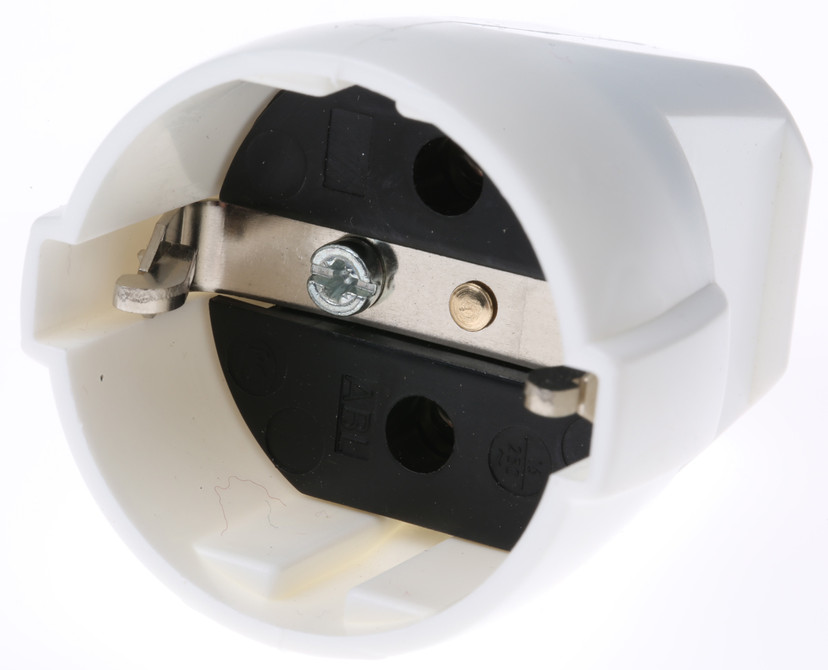 ABL Sursum German 1176110 Mains Socket, White, 16A, Cable Mount, 250V