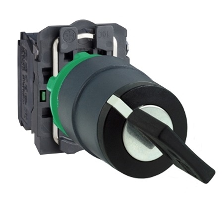 Schneider Electric Harmony XB5 Series 2 Position Selector Switch Head, 22mm Cutout, Grey Handle