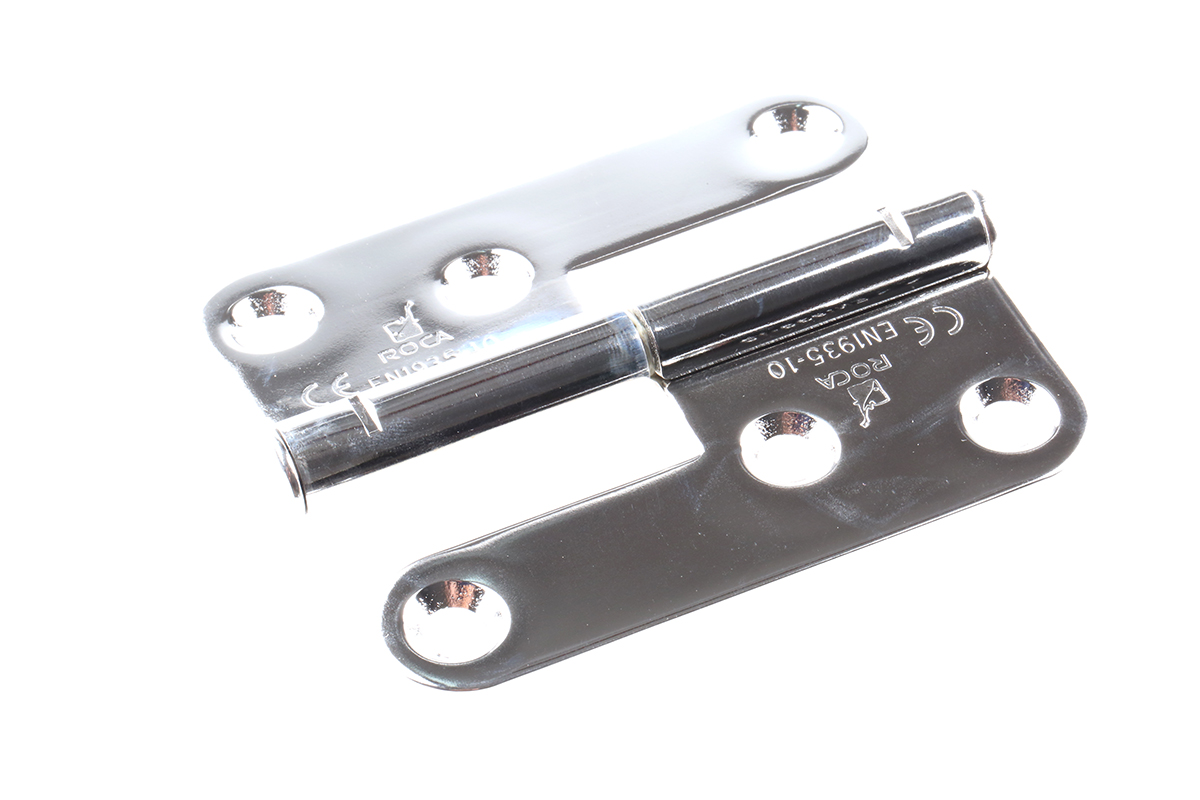 ROCA Electro Polished 316 Stainless Steel Lift Off with a Fixed Pin, Screw Fixing, 98 mm x 82 mm x 2.5 mm