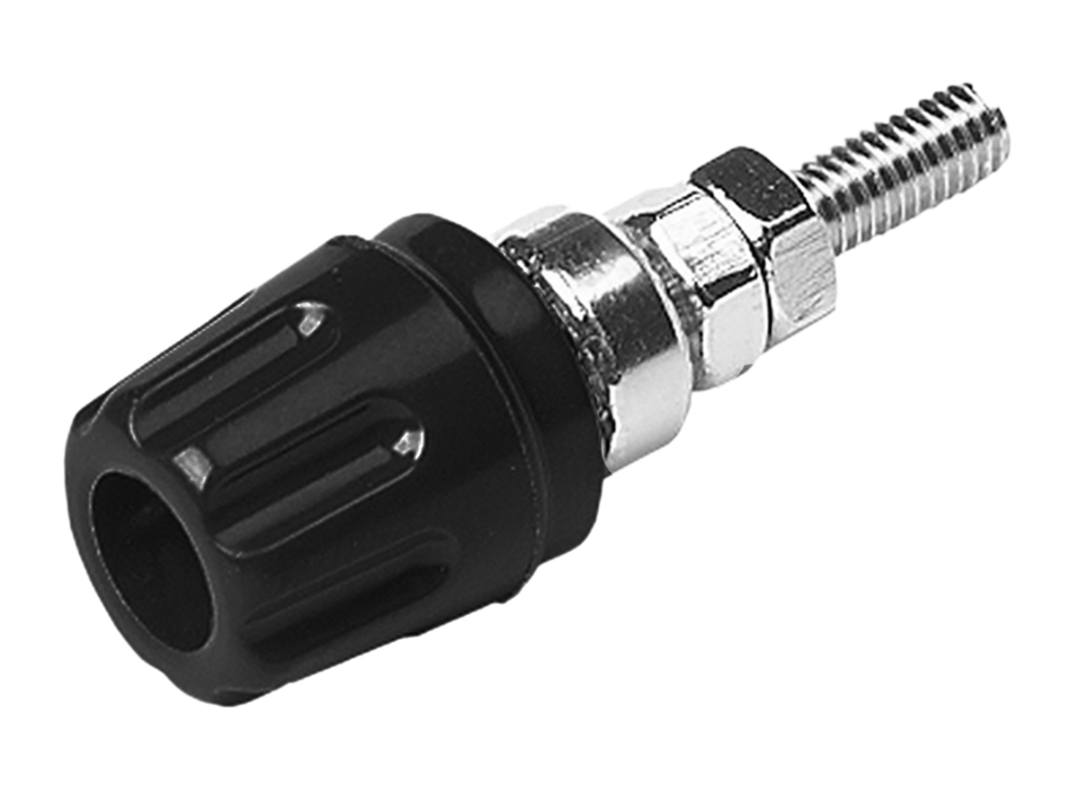 Hirschmann Test & Measurement, Black 16A Binding Post With Brass Contacts and Nickel Plated - 2 mm Hole Diameter