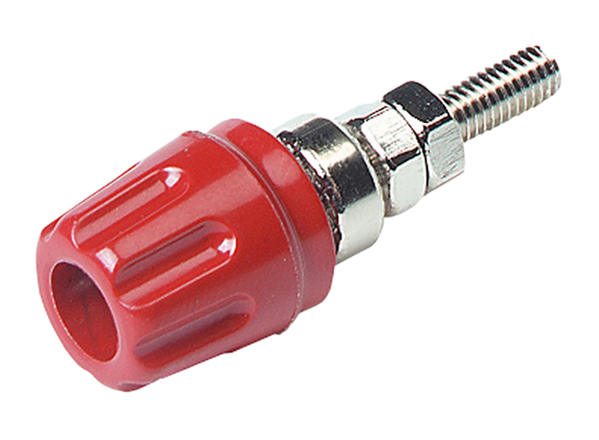 Hirschmann Test & Measurement, Red 16A Binding Post With Brass Contacts and Nickel Plated - 2 mm Hole Diameter