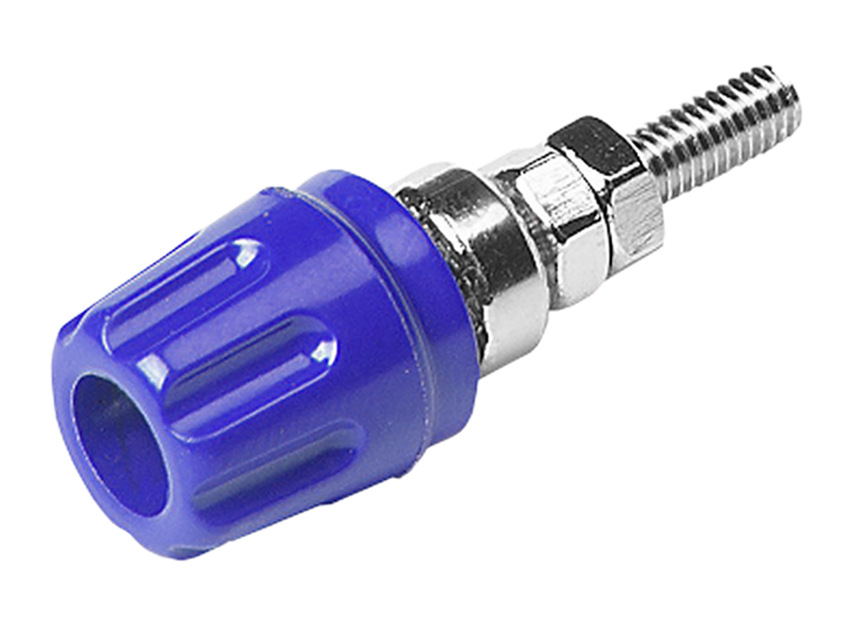 Hirschmann Test & Measurement, Blue 16A Binding Post With Brass Contacts and Nickel Plated - 2 mm Hole Diameter
