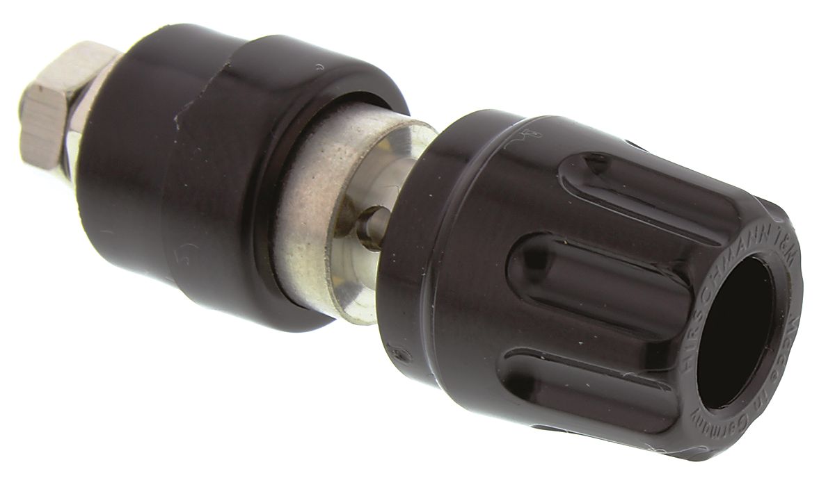 Hirschmann Test & Measurement, Black 35A Test Connector With Brass Contacts and Nickel Plated - 2 mm Hole Diameter
