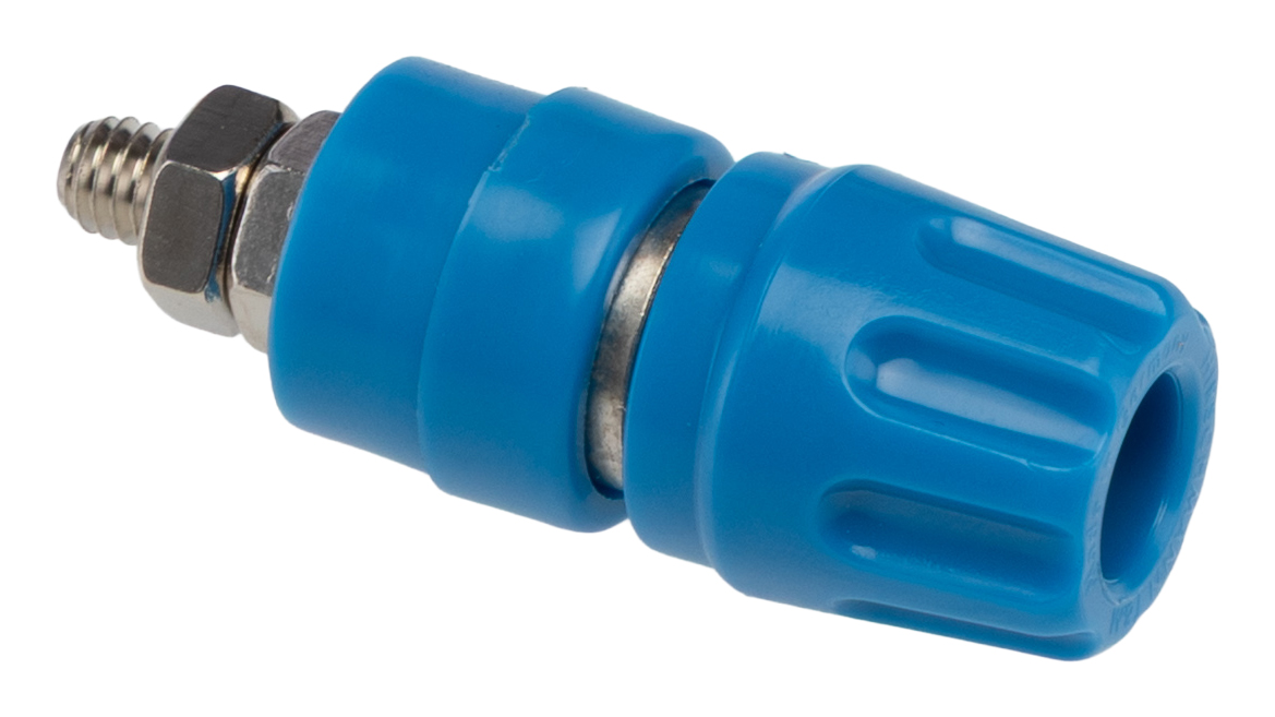 930103102 Hirschmann Test & Measurement, Blue 35A Test Connector With Brass Contacts and Nickel Plated - 2 mm Hole Diameter