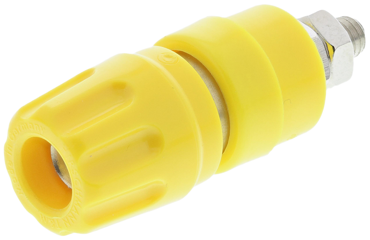 Hirschmann Test & Measurement, Yellow 35A Test Connector With Brass Contacts and Nickel Plated - 2 mm Hole Diameter
