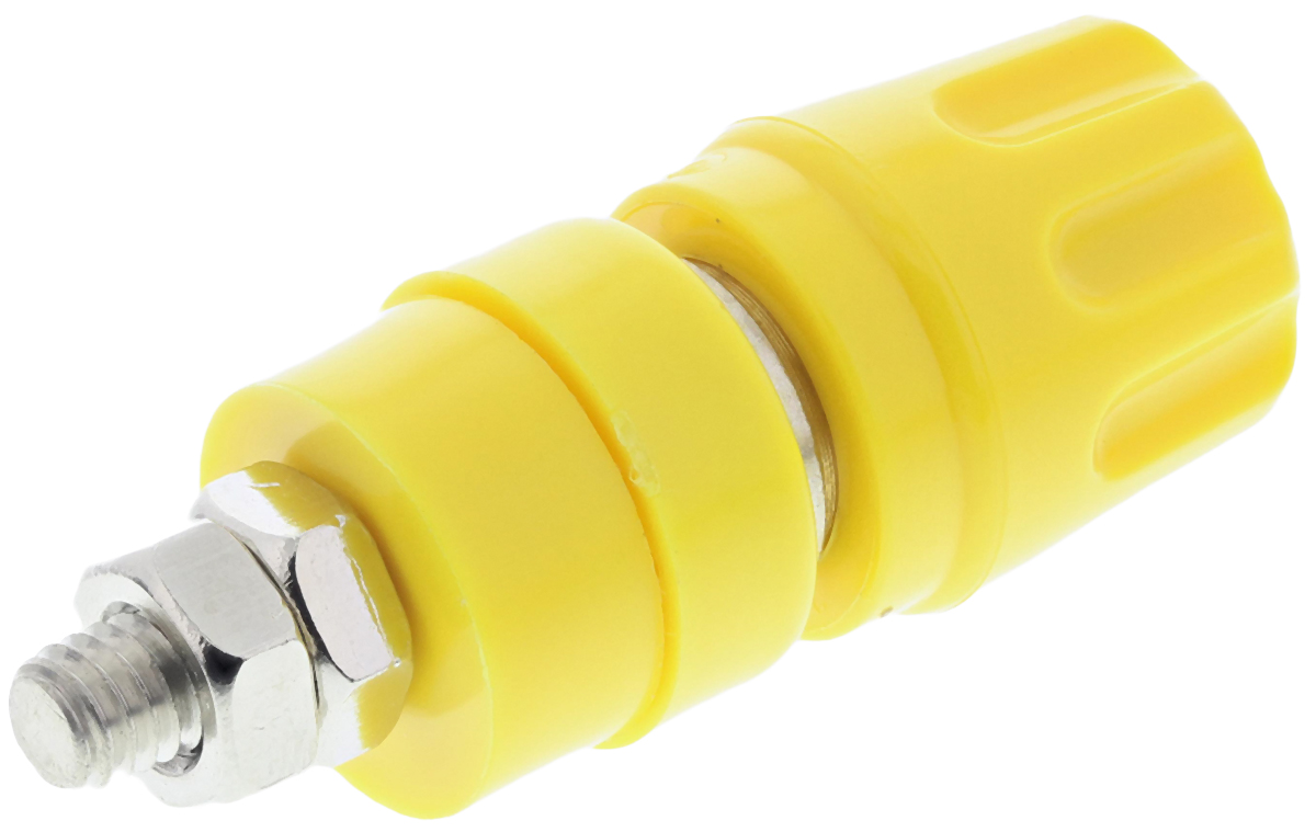 930103103 Hirschmann Test & Measurement, Yellow 35A Test Connector With Brass Contacts and Nickel Plated - 2 mm Hole Diameter