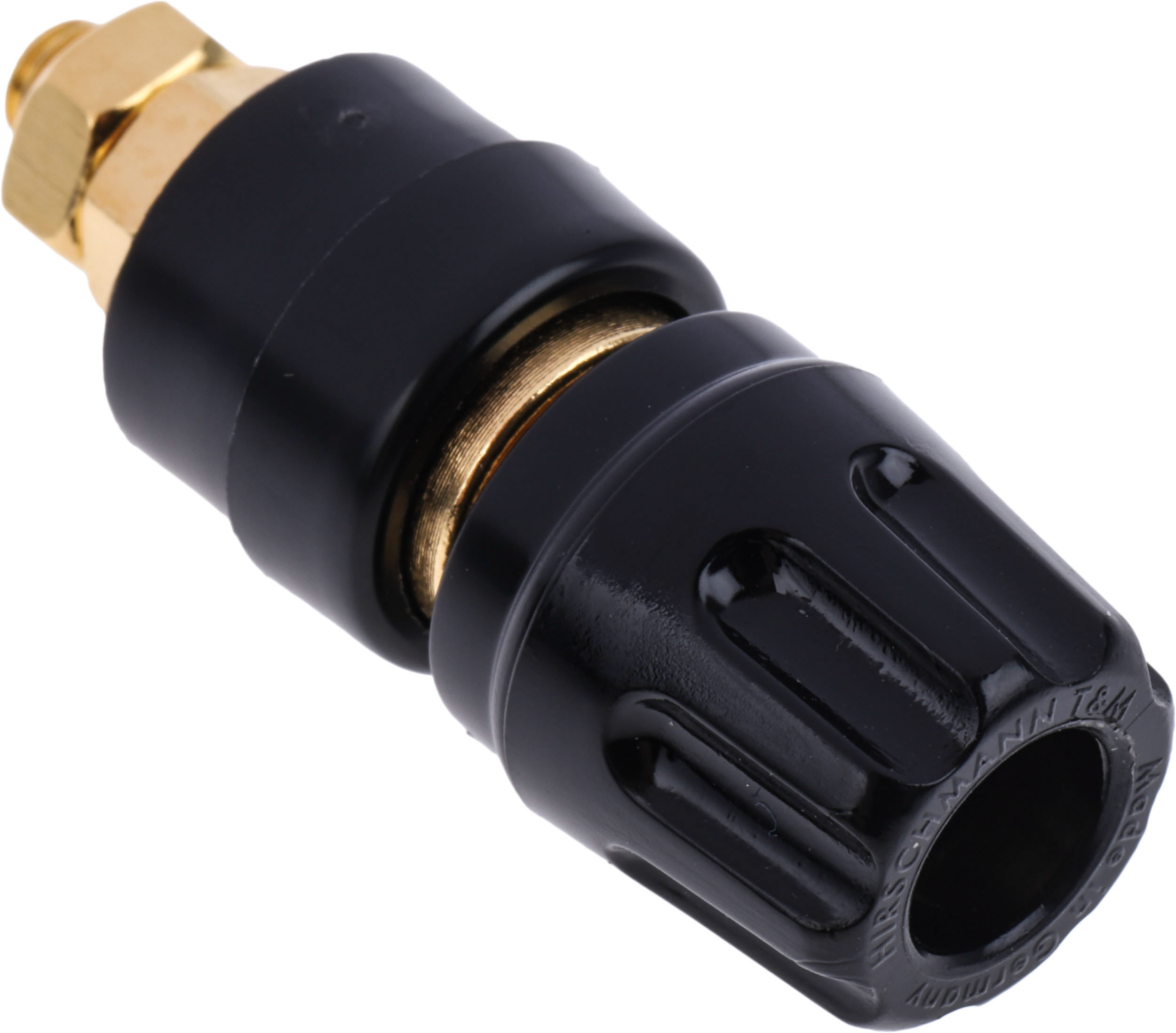 Hirschmann Test & Measurement, Black 35A Binding Post With Brass Contacts and Gold Plated - 8 mm Hole Diameter